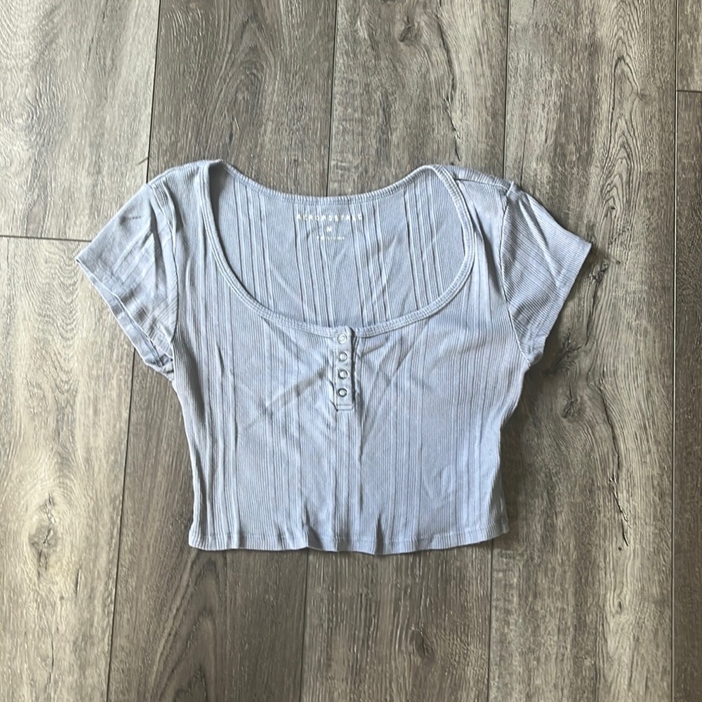 Trendy Light Blue Crop Top